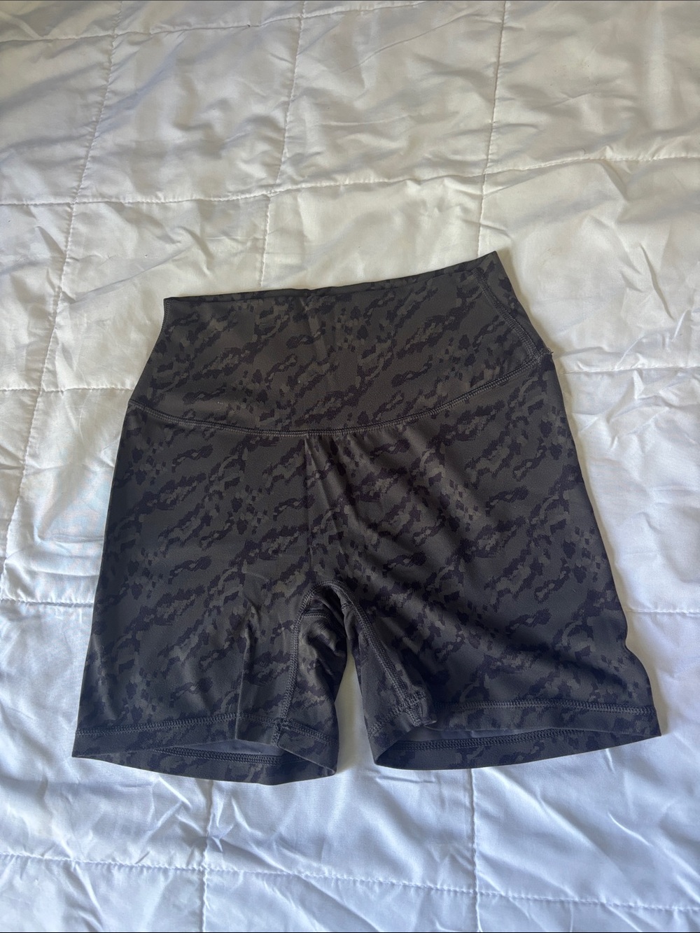 Paragon | High-Waist Black Patterned Women’s Active Shorts